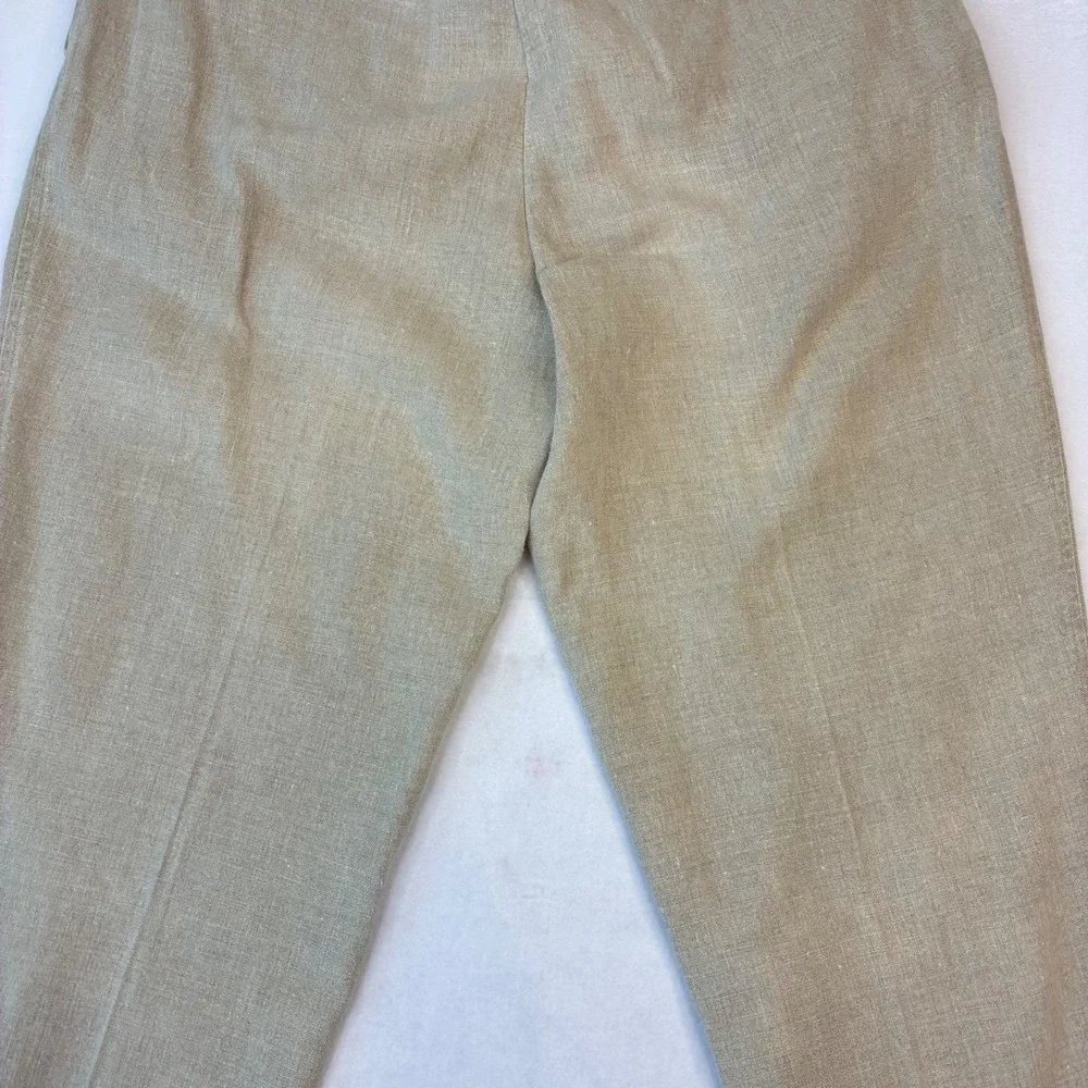 Daniel Cremieux Trousers Mens 38x32 Beige 100% Linen Pleated Straight Leg Pants